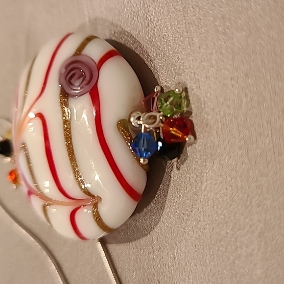 Glass circle sterling silver necklace - Picture 5 of 8